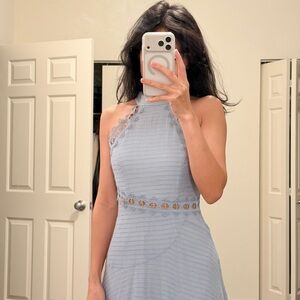 KEEPSAKE the Label Light Blue Lace Midi Dress